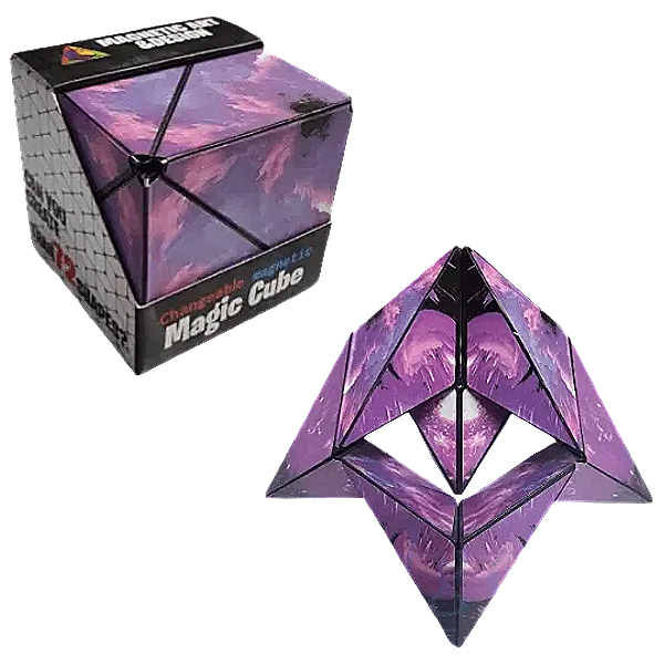 purple changeable magnetic magic cube-fun fidgets