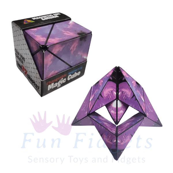 purple changeable magnetic magic cube-fun fidgets