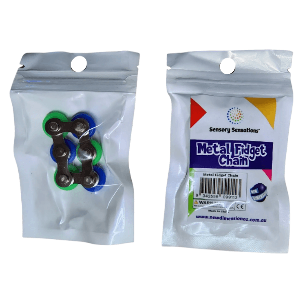 metal chain fidget shown in packaging-sensory sensations-fun fidgets