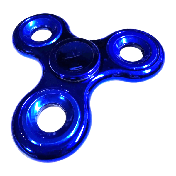 blue metallic fidget spinner-fun fidgets