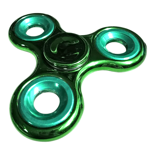 green metallic fidget spinner-fun fidgets