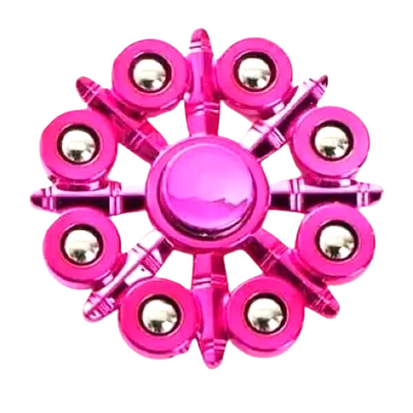 pink metallic fidget spinner with metal balls-fun fidgets
