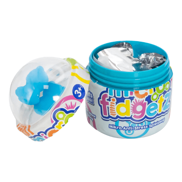 micro fidgetz tub with lid off-fun fidgets