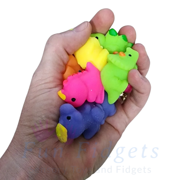 mochi dino buddies in a hand-fun fidgets