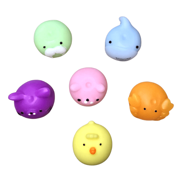 6 various mochi squeeze animals-fun fidgets