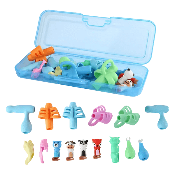 pencil grip set showing included varieties-fun fidgets