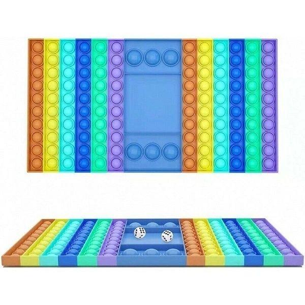 blue rainbow pop it board game-fun fidgets