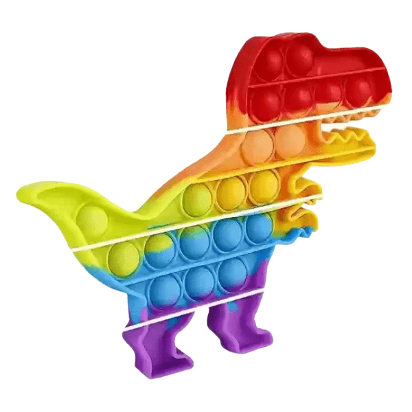 rainbow coloured t-rex pop it fidget-fun fidgets