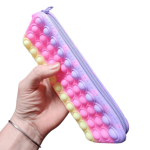 Pop It Pencil Case sown with the zipper closed-fun fidgets