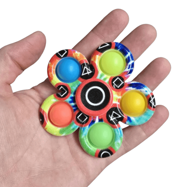 pop it spinner shown in a hand-fun fidgets