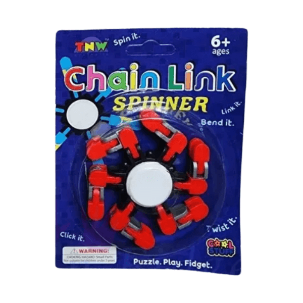 red chain link fidget spinner-fun fidgets
