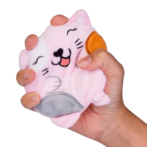 pink cat sandbagger being squeezed-fun fidgets