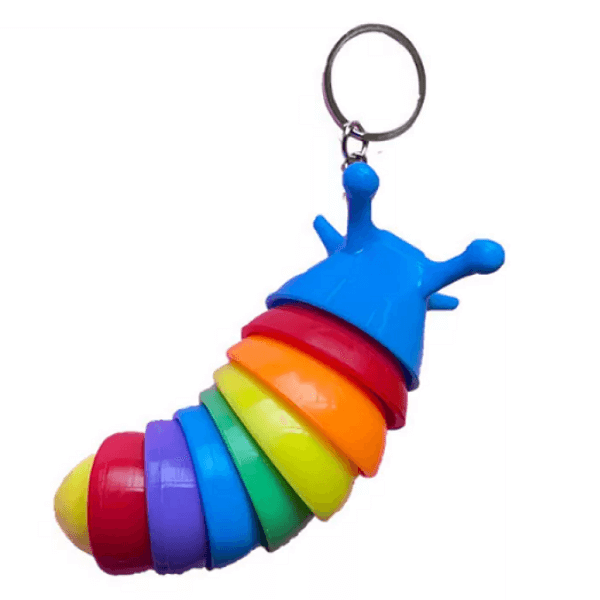 rainbow sensory slug keychain-fun fidgets