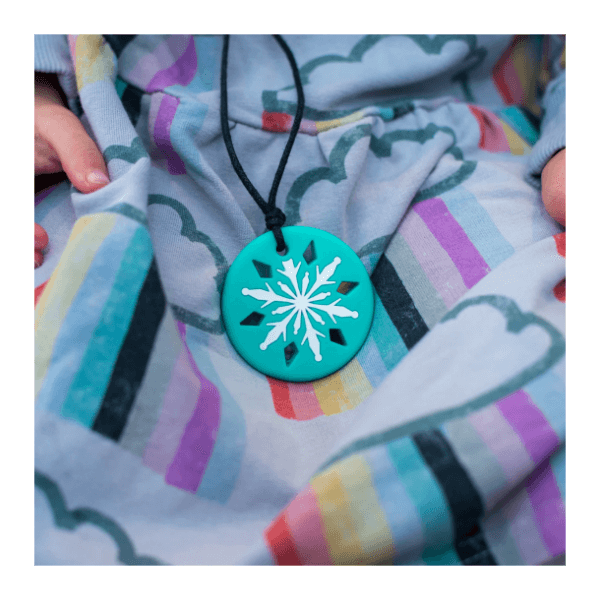 Snowflake Pendant Chew Necklace