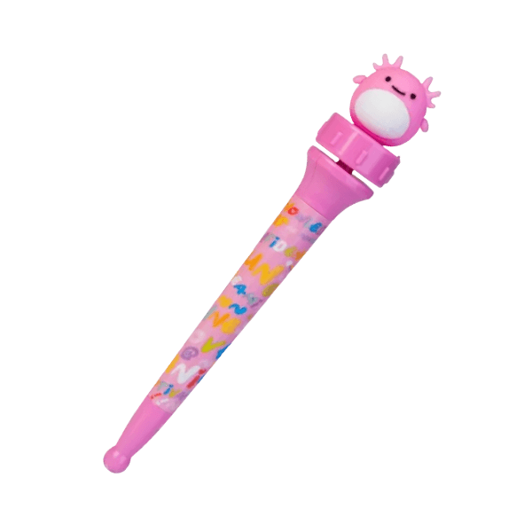 pink Spinning Axolotl Pen-fun fidgets