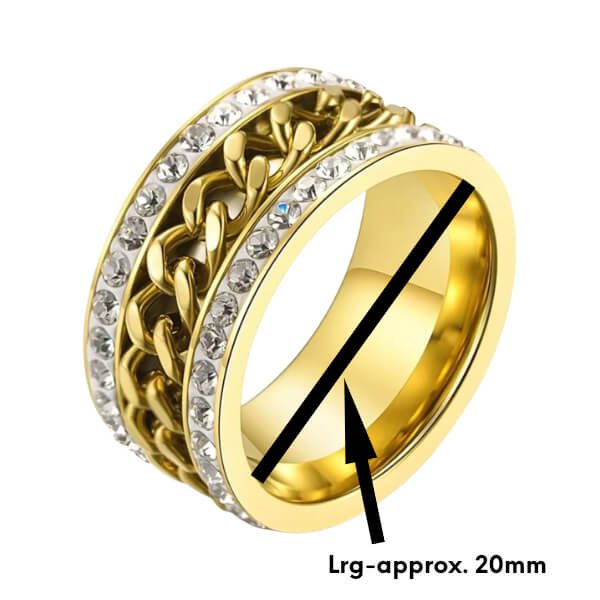 Spinning Chain Fidget Ring with Diamantes