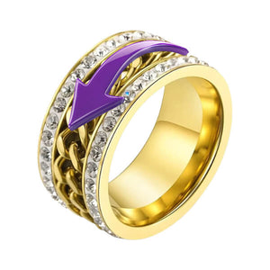 Spinning Chain Fidget Ring with Diamantes