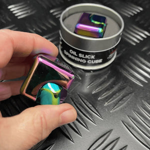 Metal Spinning Cube-Oil Slick