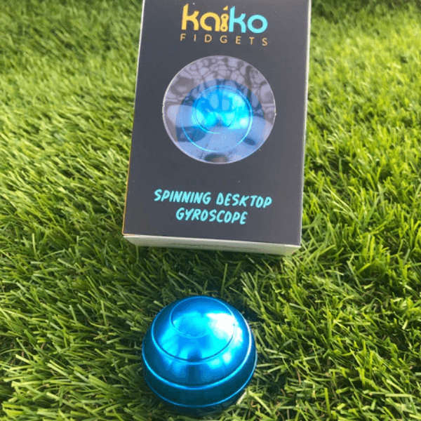 blue spinning desktop gyroscope-fun fidgets