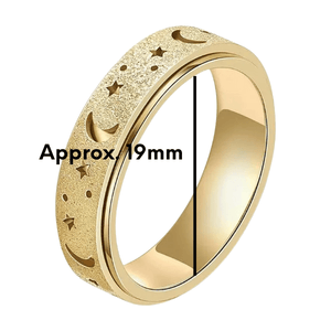 Spinning Fidget Ring-Moon and Stars Frosted