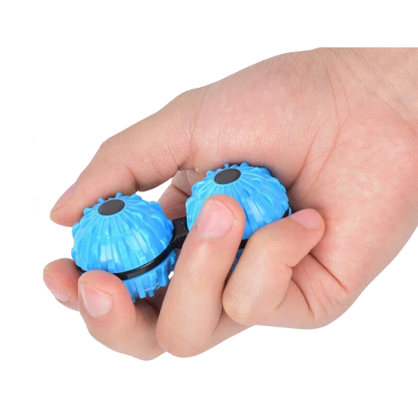 blue spinning massage ball in a hand-fun fidgets