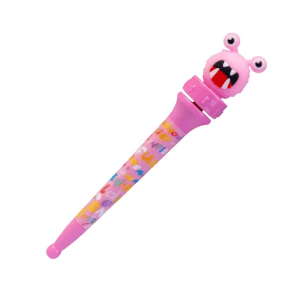 Pink Spinning Monsterlings Pen-fun fidgets