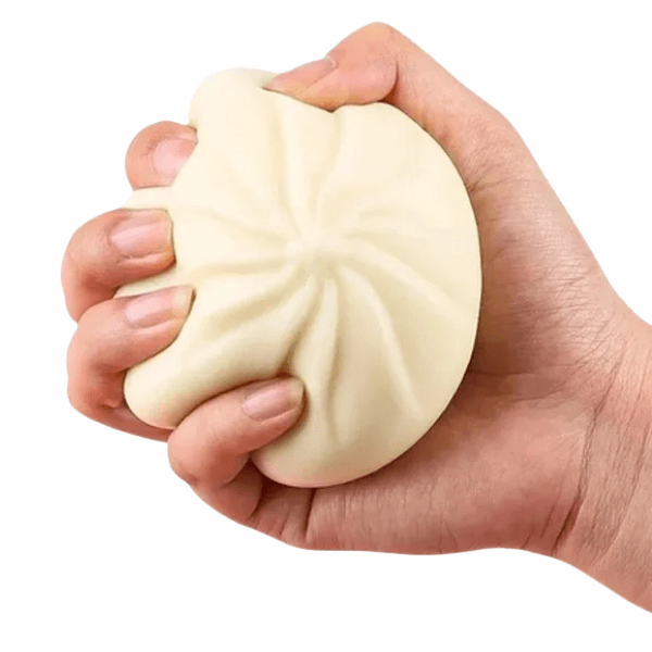 Squeezy Steamed Bun-Lrg being squeezed-fun fidgets