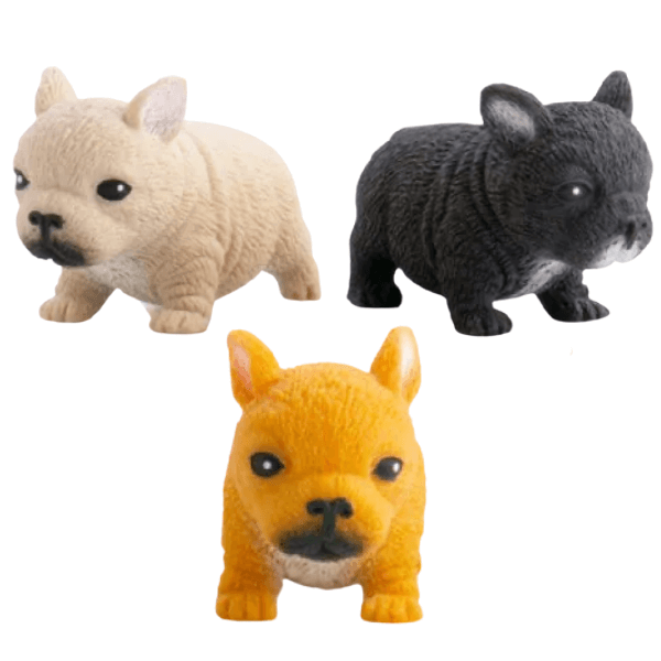 3 varieties of stretch french bulldog-fun fidgets