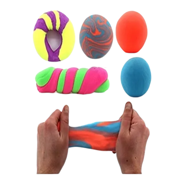 colourful two-tone bouncing putty-fun fidgets