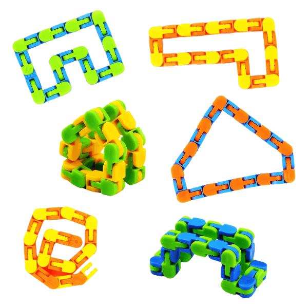 wacky track fidgets bent in different shapes-fun fidgets