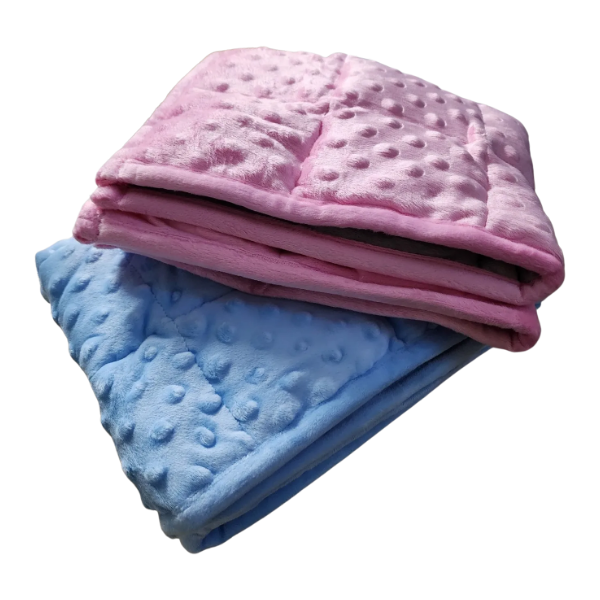 sensory sensations weighted lap blankets in blue and pink-fun fidgets