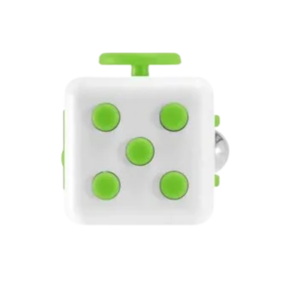 green sensory cube-6 way-fun fidgets
