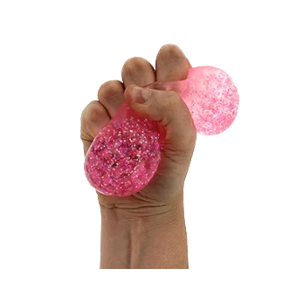 galaxy glitter ball being squeezed-fun fidgets