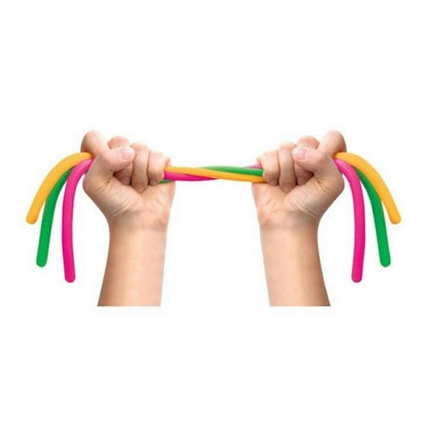 3 noodlies being stretched by 2 hands-fun fidgets