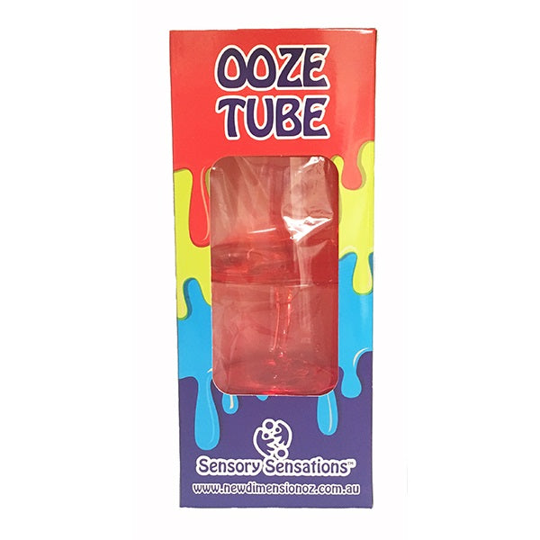 a red and a blue sensory sensations large ooze tube-fun fidgets