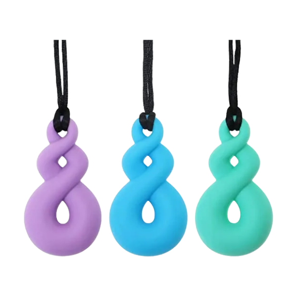 3 pendant chew necklaces-fun fidgets