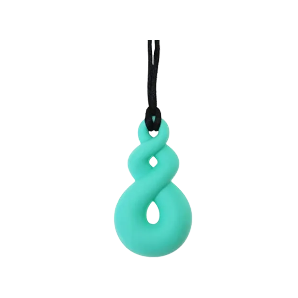 green pendant chew necklace-fun fidgets