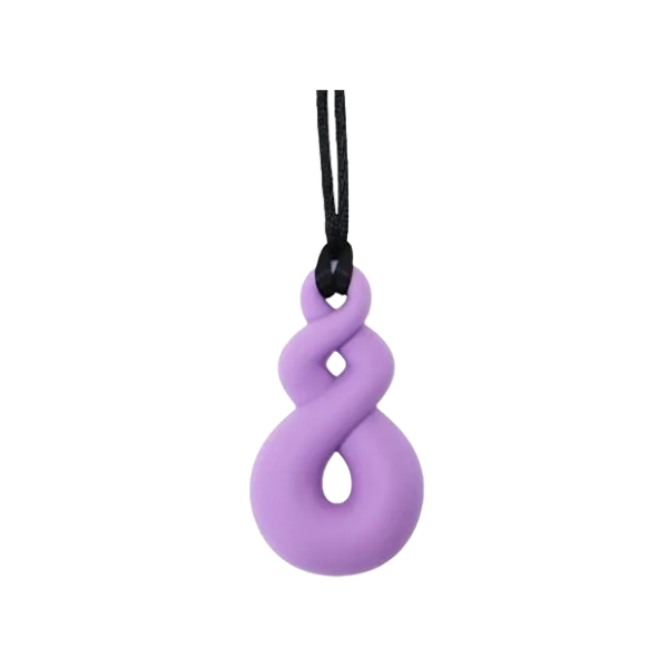 purple pendant chew necklace-fun fidgets