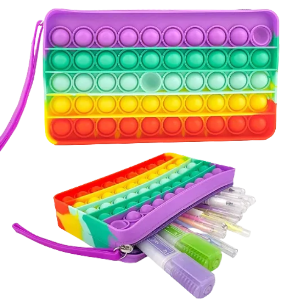 Rainbow pop it pencil case-fun fidgets