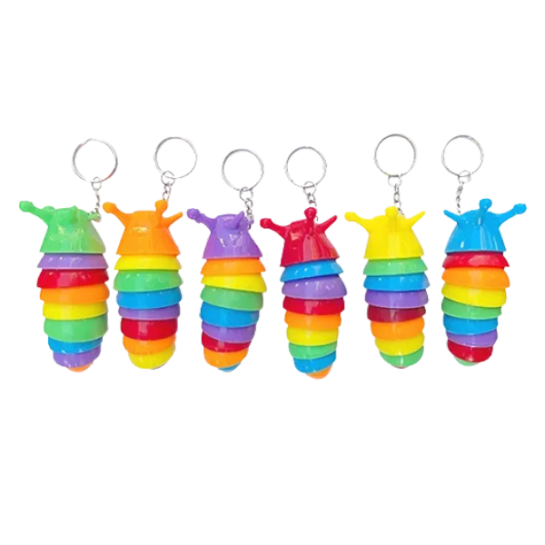 rainbow sensory slug keychain-fun fidgets